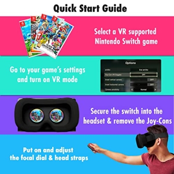 Orzly VR Headset Designed for Nintendo Switch & Switch OLED Console with Adjustable Lens for a Virtual Reality Gaming Experience and for Labo VR - Black - Gift Boxed Edition