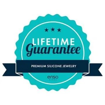 Enso Silicone Bracelet – Beaded Stackable Bracelet - Hypoallergenic Rubber Wristband – Comfortable Flexible Band for Active Lifestyle - Medical Grade Silicone (White, L)