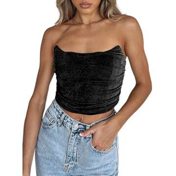 Stylish Push Up Corset Crop Top - Remidoo Black X-Small
