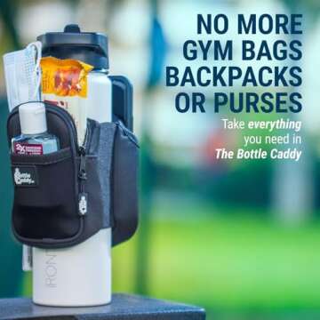 Bottle Caddy™ - The Original Water Bottle Pouch with a Wallet and Phone Holder, ideal for Gym Lovers, Hydro Enthusiasts, Hikers, and Athletes. The Best Water Bottle Accessories for Reusable Bottles