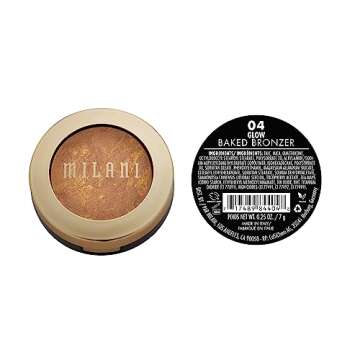 Milani Baked Bronzer - Glow, Cruelty-Free Shimmer Bronzing Powder to Use For Contour Makeup, Highlig...