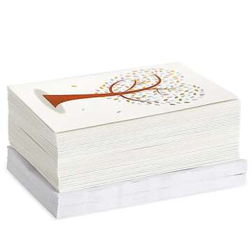 Best Paper Greetings Juvale Heart Shaped Tree Greeting Cards with Envelope, Stationary Blank Notes for Valentine's, Birthday, Thanksgiving, and Holiday Season - Pack of 48