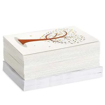 Best Paper Greetings Juvale Heart Shaped Tree Greeting Cards with Envelope, Stationary Blank Notes for Valentine's, Birthday, Thanksgiving, and Holiday Season - Pack of 48