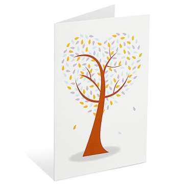 Best Paper Greetings Juvale Heart Shaped Tree Greeting Cards with Envelope, Stationary Blank Notes for Valentine's, Birthday, Thanksgiving, and Holiday Season - Pack of 48