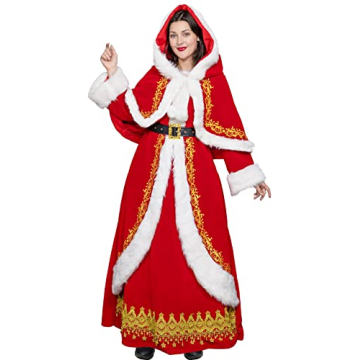 Captivating Mrs Claus Costume Outfit for Women - 3PCS Set