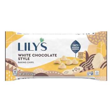 Indulge Guilt-Free: LILY'S White Chocolate Style No Sugar Added Baking Chips, 9 oz Bag