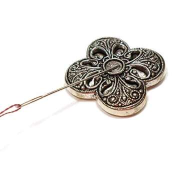 Antique Silver Shamrock Needle Minder Magnet