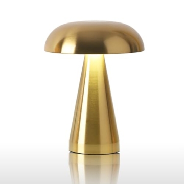 HPUFKOT Portable Metal Desk Lamp,3-Color Touch Control, Rechargeable Battery - Ideal Bedside Lamp fo...