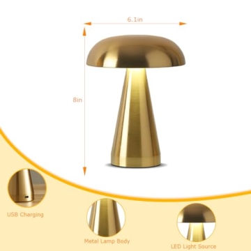 HPUFKOT Portable Metal Desk Lamp with Touch Control