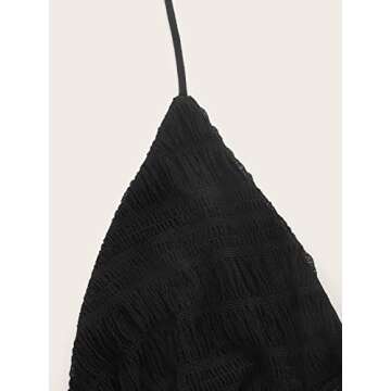 Stylish Verdusa Tie Front Deep V Neck Halter Top