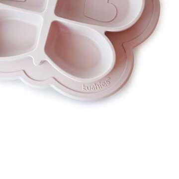 Kushies SILIPLATE Unbreakable, Fun Silicone Divided Plate with Suction for Baby and Toddler-Dishwasher + Microwave Safe, and Kids - Rose