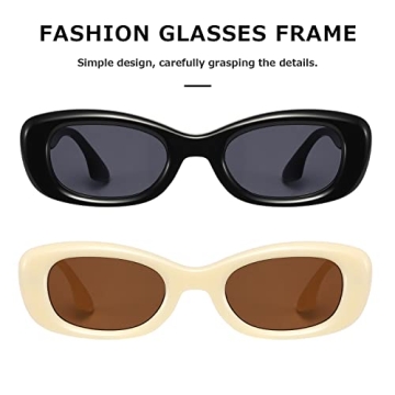 KIMORN Rectangle Sunglasses for Trendy Retro Style