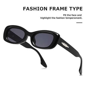 KIMORN Rectangle Sunglasses for Trendy Retro Style