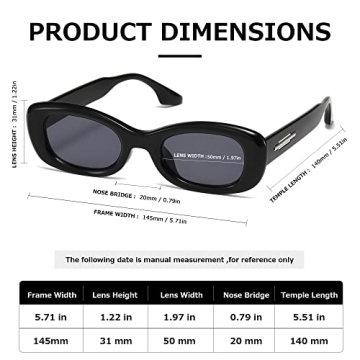 KIMORN Rectangle Sunglasses for Trendy Retro Style