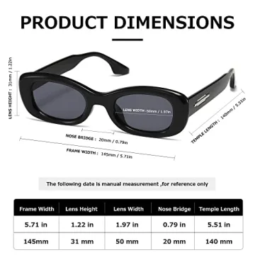 KIMORN Rectangle Sunglasses for Trendy Retro Style