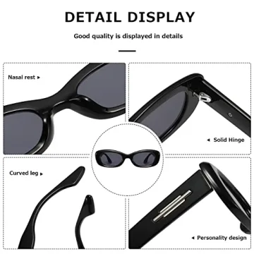 KIMORN Rectangle Sunglasses for Trendy Retro Style