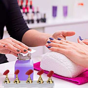 Etercycle Acrylic Nail Display Stand DIY Nail Crystal Holder Magnetic Practice Stands with Reusable Adhesive Putty Clay for False Nail Tip Manicure Tool (2 Sliver)