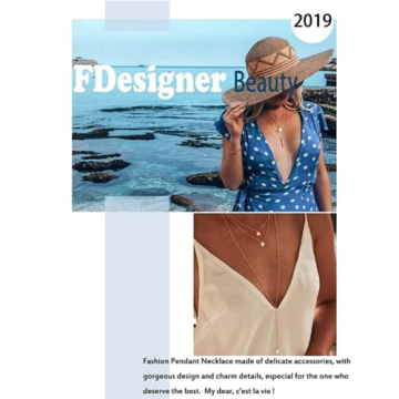 Fdesigner Layered Coin Pendant Necklace for Women