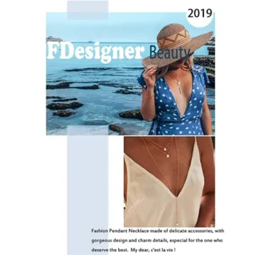 Fdesigner Layered Coin Pendant Necklace for Women