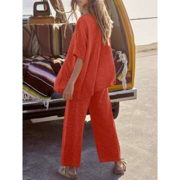 Tankaneo Women's Cozy 2 Piece Outfit for Comfort & Style