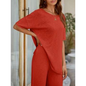 Tankaneo Women's Cozy 2 Piece Outfit for Comfort & Style