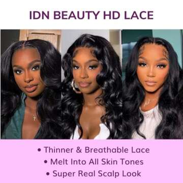 IDN BEAUTY SKINLIKE REAL 5X5 HD Lace Closure Wigs Human Hair 30 Inch 180% Density Straight Natural Black 0.1MM Ultra Thin Lace Wear and Go Bleached Single Knot Pre Plucked Glueless Wig