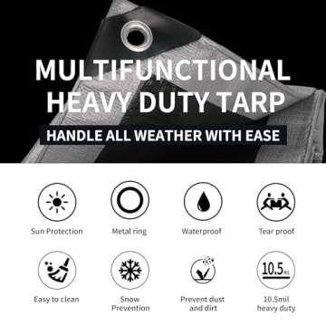 TARPAL Heavy Duty 3x3 Silver Tarps - 3-Pack