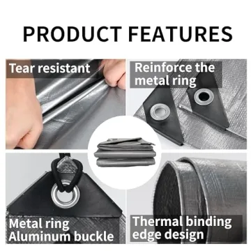 TARPAL Heavy Duty 3x3 Silver Tarps - 3-Pack