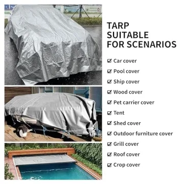 TARPAL Heavy Duty 3x3 Silver Tarps - 3-Pack