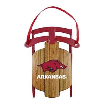 NCAA Arkansas Razorbacks Metal Sled Ornament