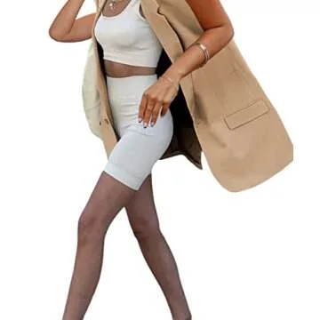 Grlasen Casual Oversized Sleeveless Blazers for Women Open Front Solid Lapel Work Office Summer Vest Cardigan, Z01-khaki