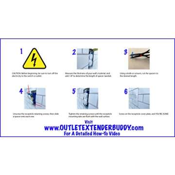Outlet Extender by Outlet Extender Buddy – Electrical Box Extender Kit – Easily Fix Recessed Electrical Outlets