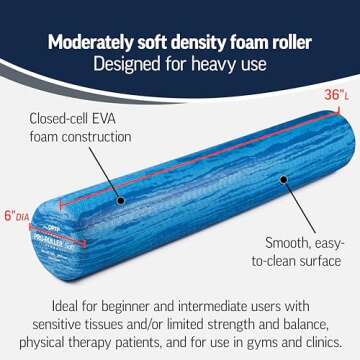 OPTP PRO-Roller Soft Density Foam Roller – Low Density Soft Foam Roller for Physical Therapy, Pila...