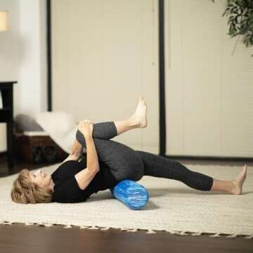 OPTP PRO-Roller Soft Density Foam Roller – Low Density Soft Foam Roller for Physical Therapy, Pilates Foam Roller and Yoga Foam Roll Exercises, and Muscle Recovery - Blue 36" x 6"