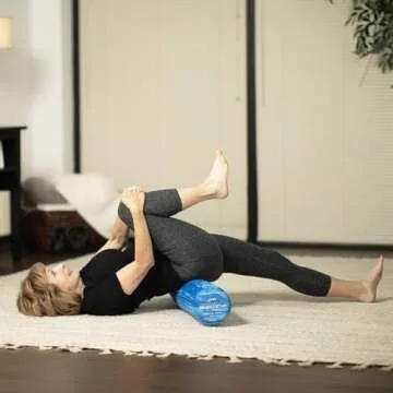 OPTP PRO-Roller Soft Density Foam Roller – Low Density Soft Foam Roller for Physical Therapy, Pilates Foam Roller and Yoga Foam Roll Exercises, and Muscle Recovery - Blue 36" x 6"