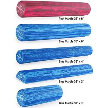 OPTP PRO-Roller Soft Density Foam Roller – Low Density Soft Foam Roller for Physical Therapy, Pilates Foam Roller and Yoga Foam Roll Exercises, and Muscle Recovery - Blue 36" x 6"