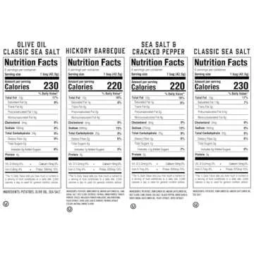 Boulder Canyon Kettle Style Potato Chips Variety Pack, 24 Count, Assorted 1.5oz. Bags, Olive Oil Classic Sea salt, Hickory BBQ, Sea Salt & Cracked Pepper, Classic Sea salt