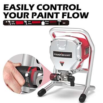 PowerSmart PS6300 Airless Paint Sprayer, 650W 3000PSI High Efficiency Handheld Electric Paint Spraye...