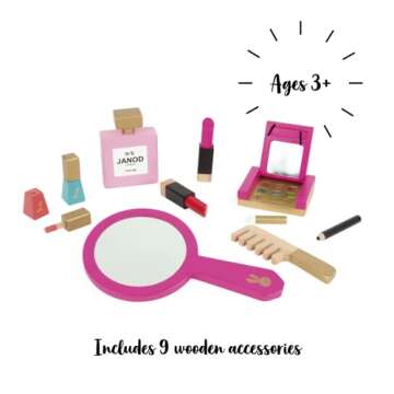 Janod Little Miss Vanity Case - 9 Piece Pretend Play Set - Ages 3+ - J06514