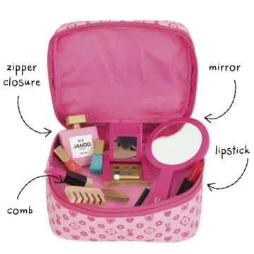 Janod Little Miss Vanity Case - 9 Piece Pretend Play Set - Ages 3+ - J06514