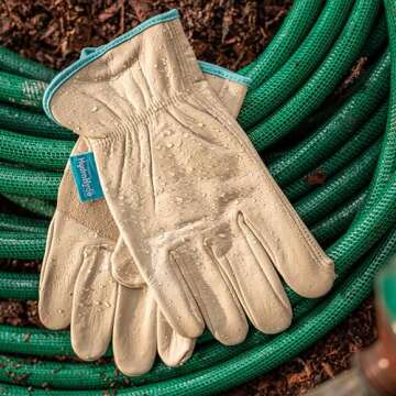Wells Lamont Women's Water-Resistant Leather Work Gloves | Puncture Resistant, Reinforced, HydraHyde | Large (1167L) , Tan