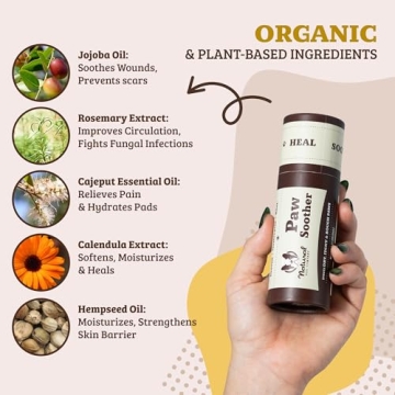 Organic Dog Paw Balm for Dry Cracked Paws Relief