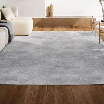 JONATHAN Y SEU100A-3 Haze Solid Low-Pile Indoor Area-Rug Casual Contemporary Solid Traditional Easy-Cleaning Bedroom Kitchen Living Room Non Shedding, 3 ft x 5 ft, Grey