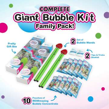 WOWMAZING Giant Bubble Kit Family Pack 14 Pieces