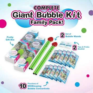 WOWMAZING Giant Bubble Kit Family Pack 14 Pieces