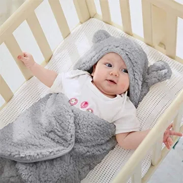 XMWEALTHY Cute Baby Plush Swaddle Blanket for Newborns
