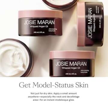 Josie Maran Whipped Argan Oil Body Butter - Skin Firming Cream with Whipped Shea Butter, Avocado Oil & Essential Fatty Acids - Cruelty-Free Skincare - Vanilla Fig (8 fl oz / 240 ml)