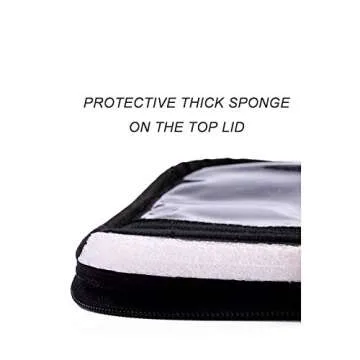 HOYOFO Travel Makeup Case with Adjustable Dividers Marble Makeup Cosmetic Case Organizer for Women Small Makeup Train Case Artist Storage Bag with Brush Holder,White