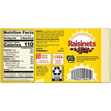 Raisinets 15 Pack Bulk Chocolate-Covered Raisins