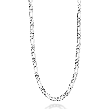 925 Sterling Silver Figaro Link Chain for Men & Women
